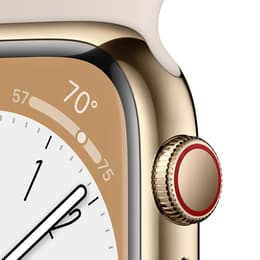 Apple Watch Series 8 45mm - GPS + Cellularモデル - ステンレススチール ゴールド ケース- スポーツバンド