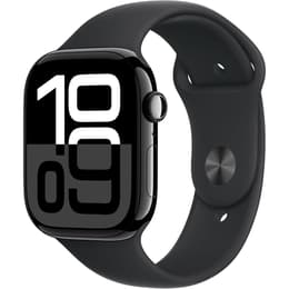 Apple Watch Series 10 42mm - GPS + Cellularモデル - アルミニウム 仕上げ - ジェットブラック ケース- スポーツバンド