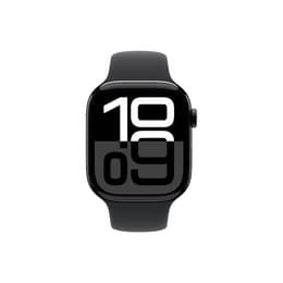 Apple Watch Series 10 42mm - GPS + Cellularモデル - アルミニウム 仕上げ - ジェットブラック ケース- スポーツバンド