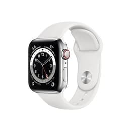 Apple Watch Series 6 40mm - GPS + Cellularモデル - ステンレススチール シルバー ケース- スポーツバンド