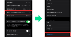 iPhoneのAPN設定のリセット