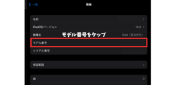 iPadのモデル確認方法2